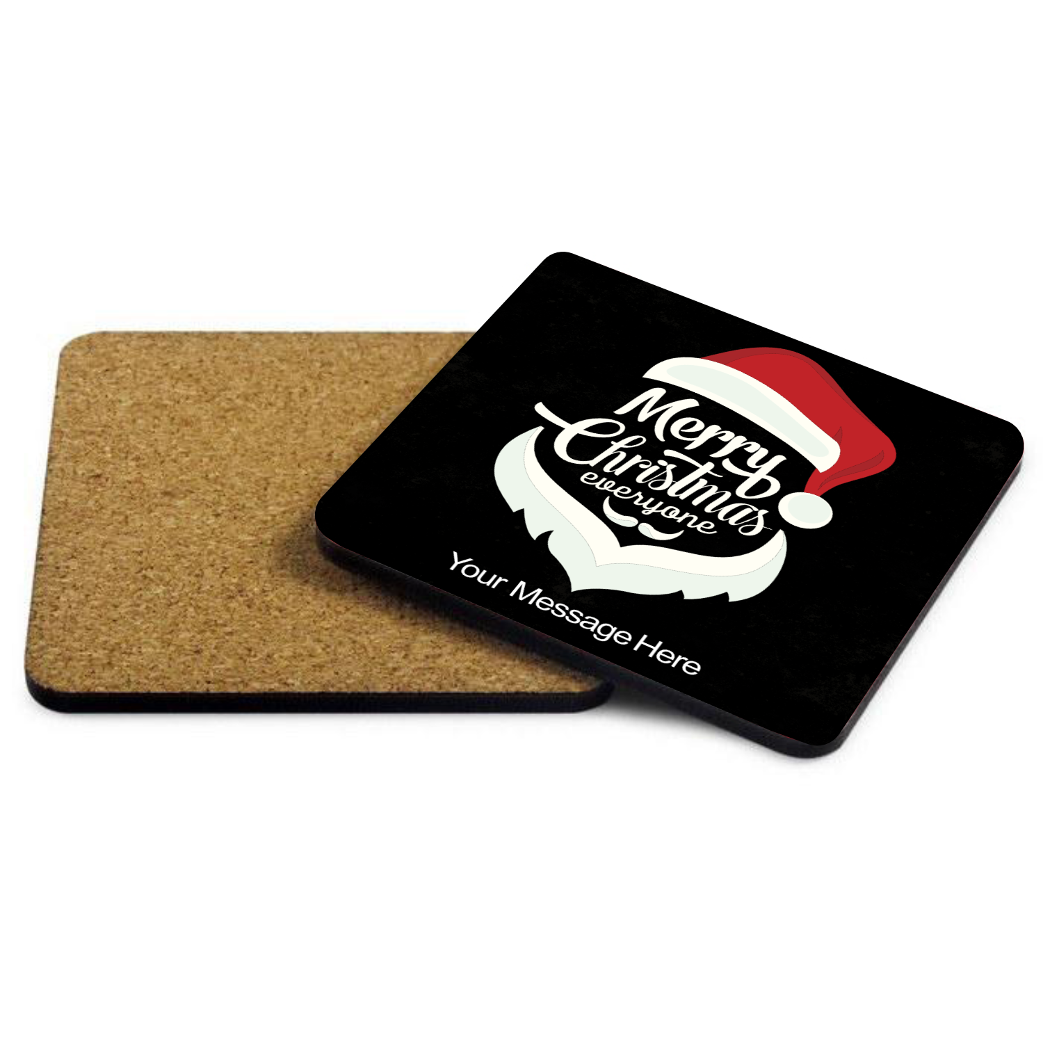 Santa's Beard and Hat Christmas Coaster - Things Engraved