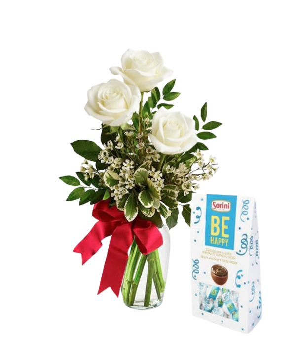 Mother's Day 3 Roses With a Box of Chocolate