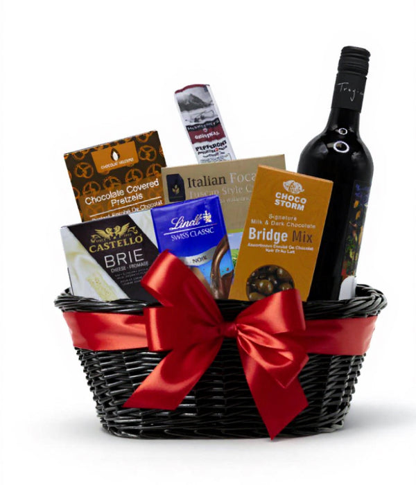Red Wine & Cheese Basket