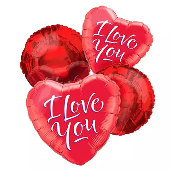 Red I Love You balloon bouquet